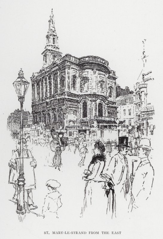 St Mary-le-Strand from the East by Joseph (after) Pennell