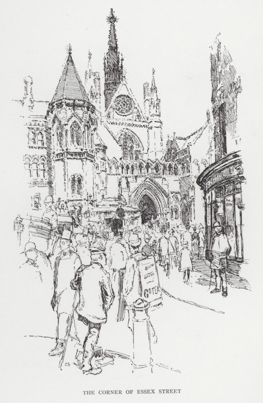 The Corner of Essex Street by Joseph (after) Pennell