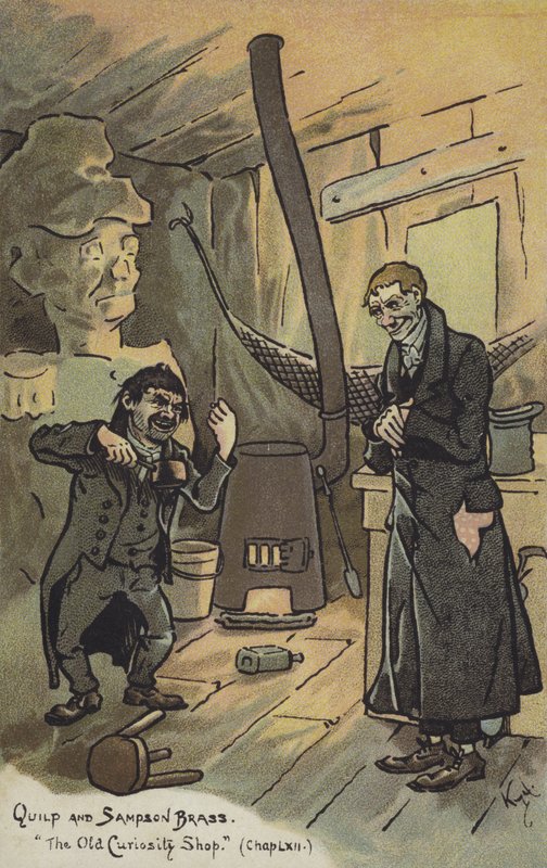 Quilp and Sampson Brass, The Old Curiosity Shop by Joseph Clayton Clarke