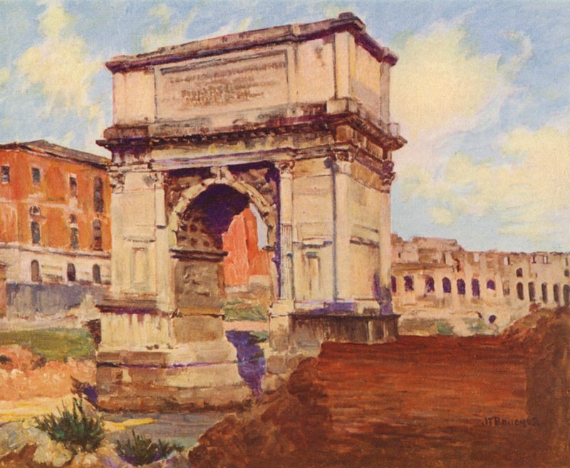 Rome: The Forum, The Arch of Titus, The Colosseum by Joseph Felix Bouchor