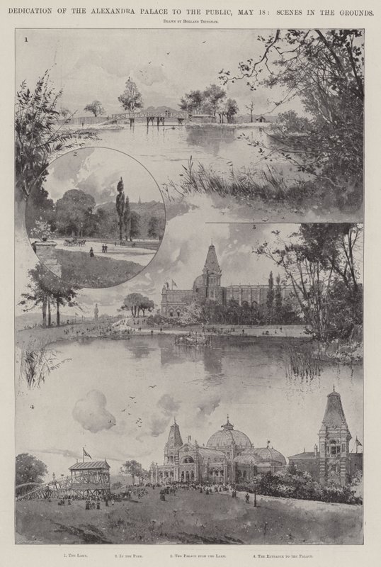 Dedication of the Alexandra Palace to the Public, 18 May, Scenes in the Grounds by Joseph Holland Tringham
