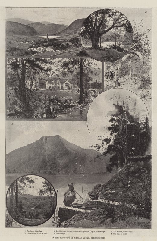In the Footsteps of Thomas Moore, Glendalough by Joseph Holland Tringham