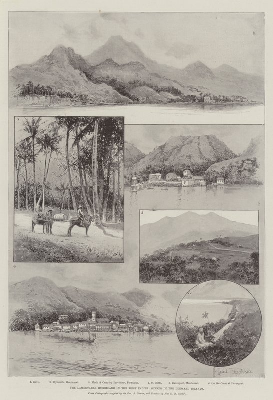 The Lamentable Hurricane in the West Indies, Scenes in the Leeward Islands by Joseph Holland Tringham