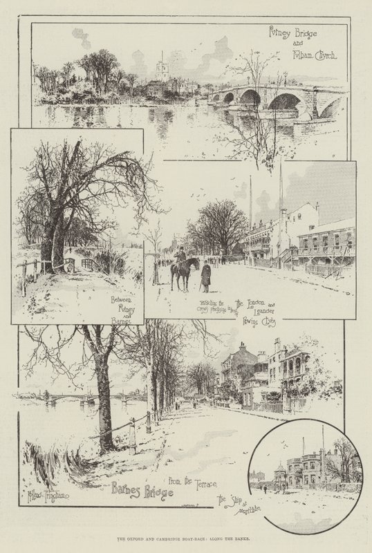The Oxford and Cambridge Boat-Race, along the Banks by Joseph Holland Tringham