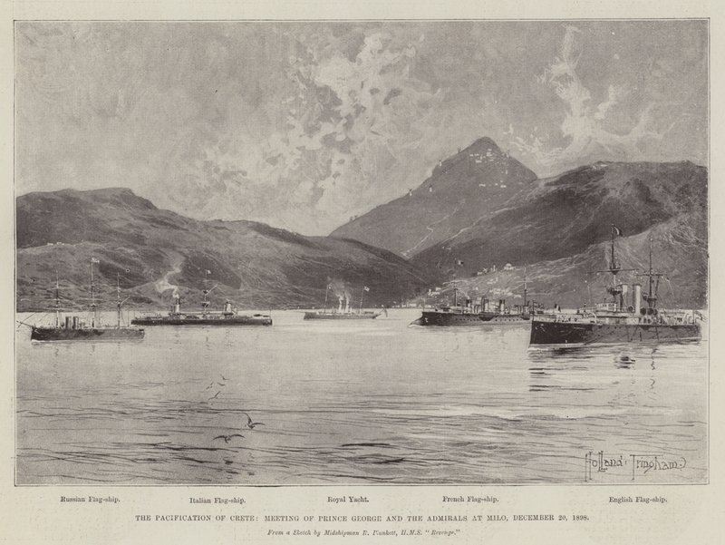 The Pacification of Crete, Meeting of Prince George and the Admirals at Milo by Joseph Holland Tringham