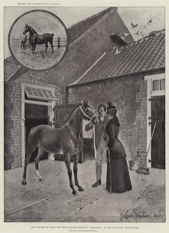 The Princess of Wales and her Favourite Yearling Alexandra at the Stud Farm, Sandringham by Joseph Holland Tringham