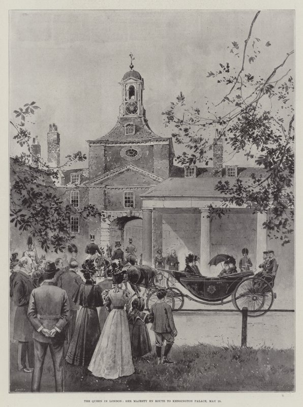The Queen in London, Her Majesty En Route to Kensington Palace by Joseph Holland Tringham
