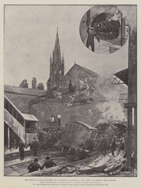 The Serious Railway Accident in Glasgow on 30 August, the Scene at Charing Cross Station by Joseph Holland Tringham