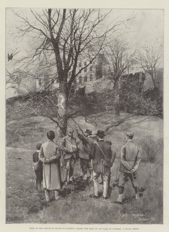 Visit of the Prince of Wales to Lambton Castle, the Seat of the Earl of Durham, a Royal Shoot by Joseph Holland Tringham