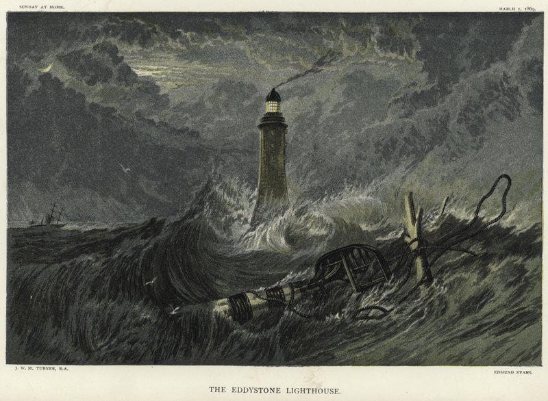 The Eddystone Lighthouse on the Eddystone Rocks by Joseph Mallord William Turner