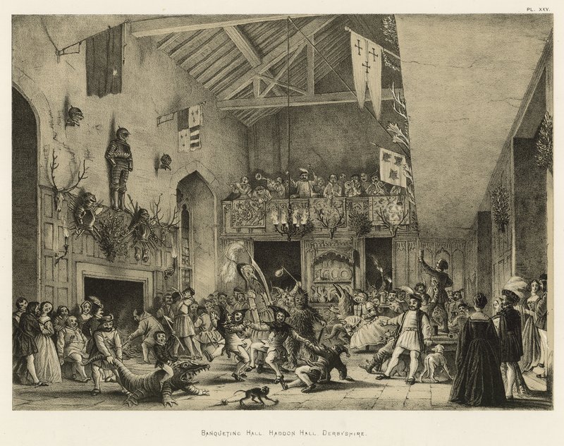 Banqueting Hall, Haddon Hall, Derbyshire by Joseph Nash
