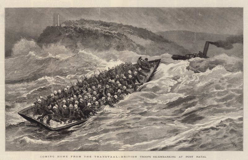 Coming Home from the Transvaal, British Troops Re-embarking at Port Natal by Joseph Nash