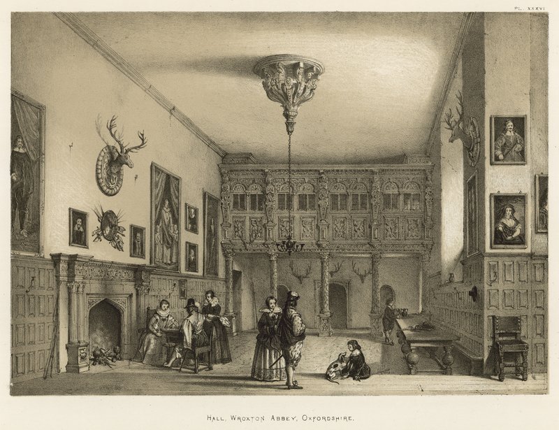 Hall, Wroxton Abbey, Oxfordshire by Joseph Nash