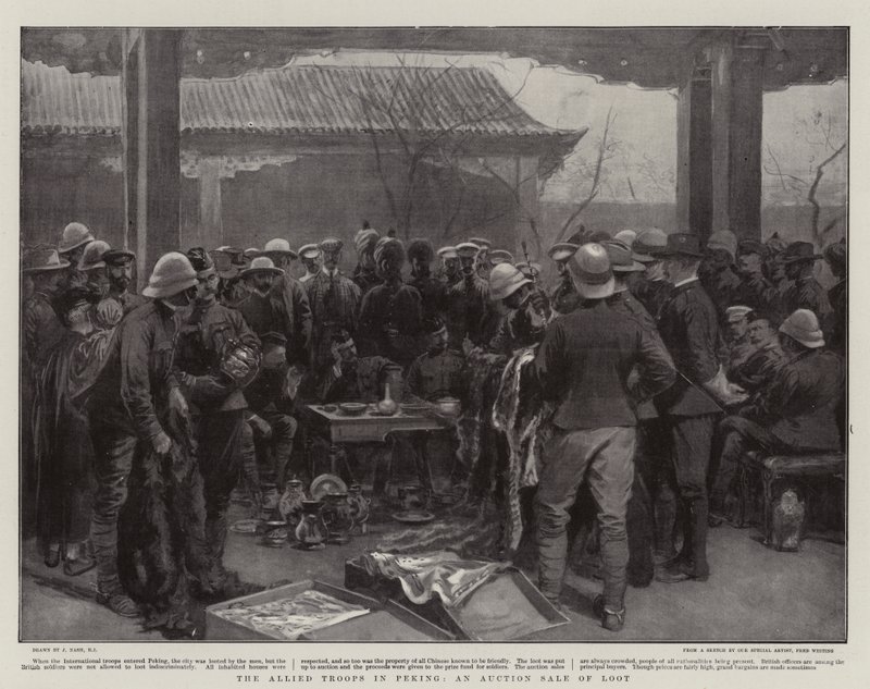 The Allied Troops in Peking, An Auction Sale of Loot by Joseph Nash