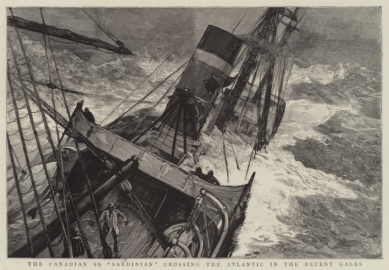 The Canadian SS Sardinian Crossing the Atlantic in the Recent Gales by Joseph Nash