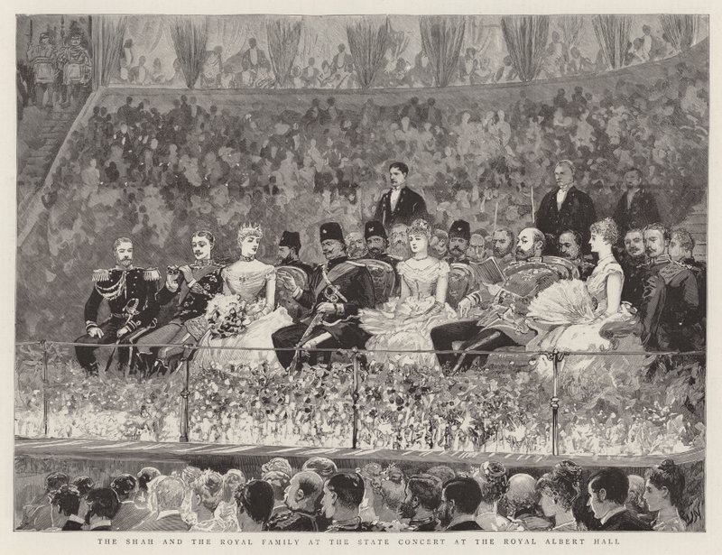 The Shah and the Royal Family at the State Concert at the Royal Albert Hall by Joseph Nash