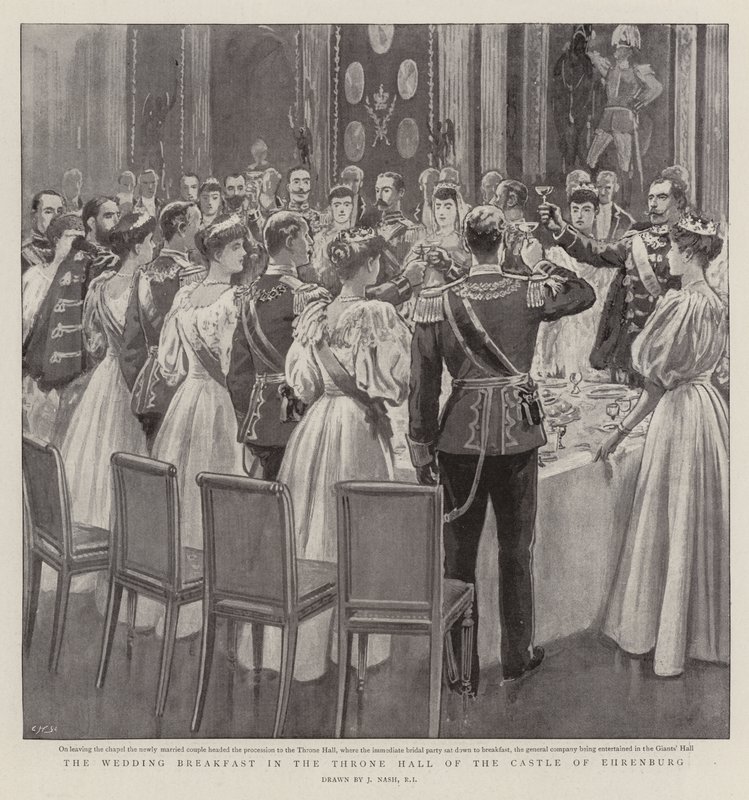 The Wedding Breakfast in the Throne Hall of the Castle of Ehrenburg by Joseph Nash
