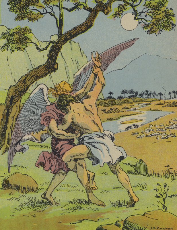 Jacob fighting with the angel by Joseph Porphyre Pinchon
