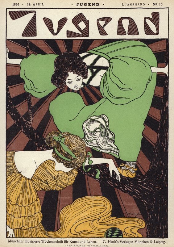 Cover illustration for Jugend magazine by Joseph Rudolf Witzel