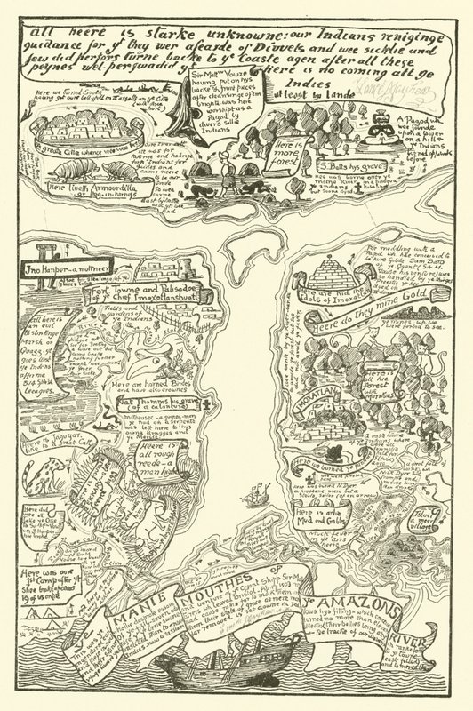 Map of the Turbid Amazon in Red and Black by Joseph Rudyard (after) Kipling