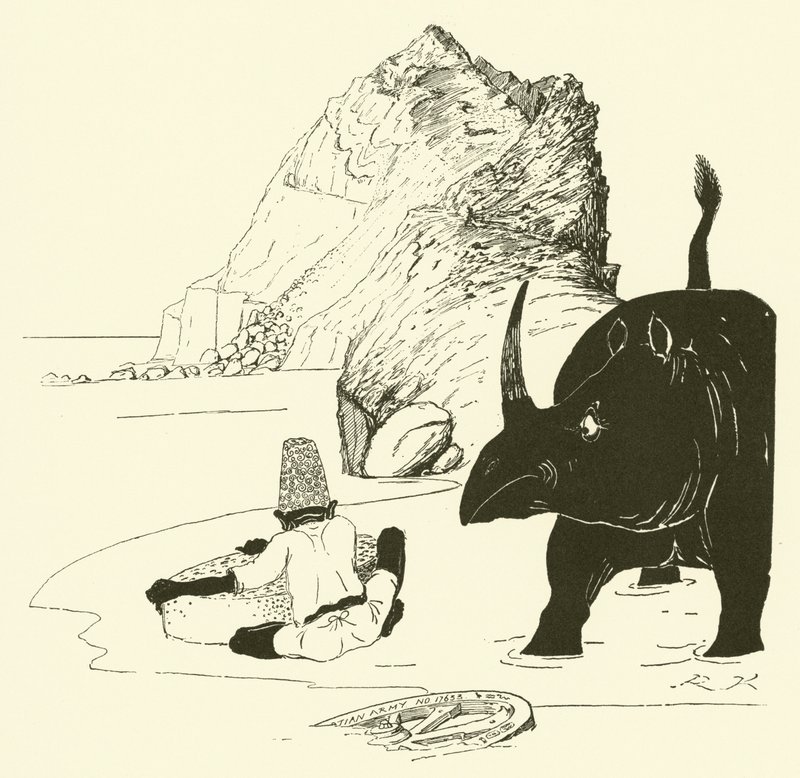 The Parsee beginning to eat his cake by Joseph Rudyard (after) Kipling