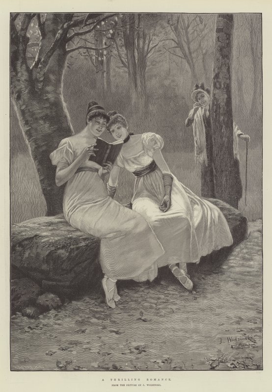 A Thrilling Romance (engraving) by Jozef Wodzinski