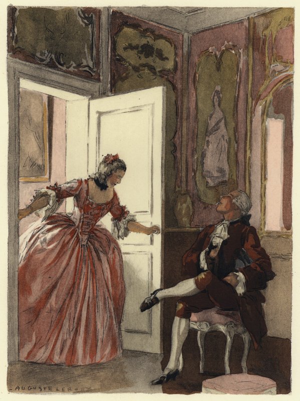 Illustration for memoirs of Casanova by Jules Marie Auguste Leroux