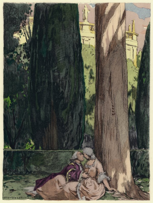 Illustration for memoirs of Casanova by Jules Marie Auguste Leroux
