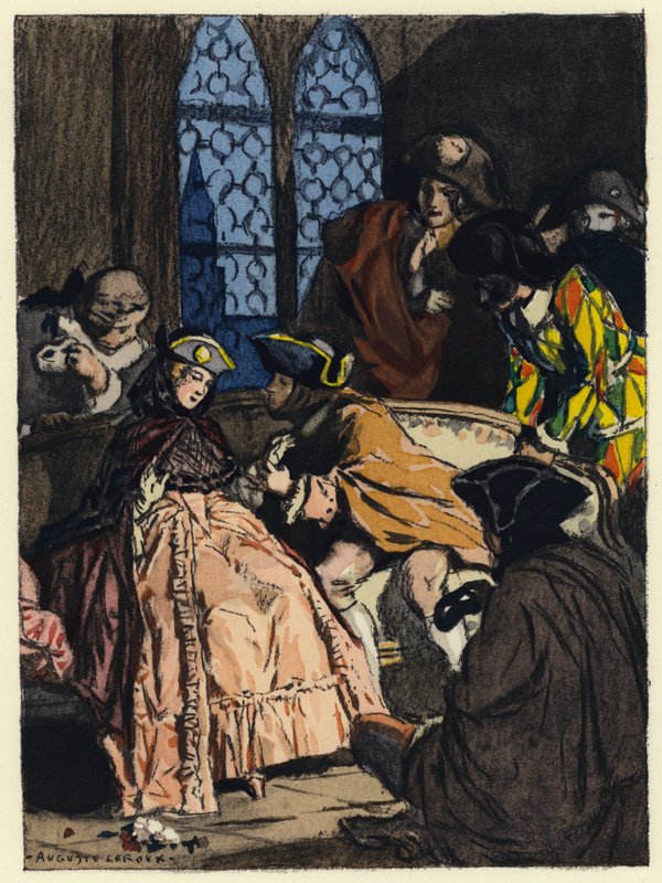 Illustration for memoirs of Casanova by Jules Marie Auguste Leroux