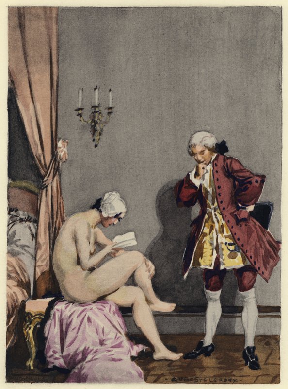 Illustration for memoirs of Casanova by Jules Marie Auguste Leroux