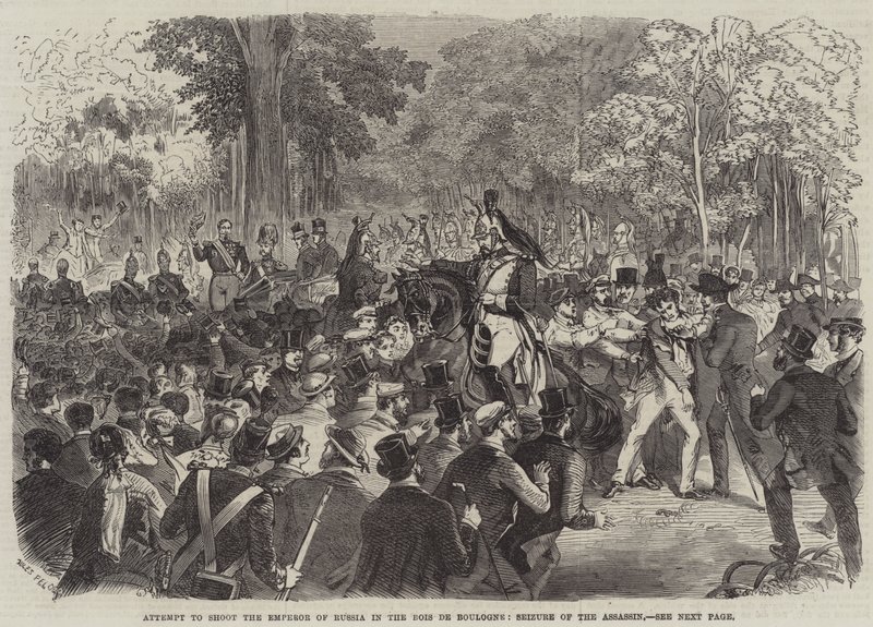 Attempt to Shoot the Emperor of Russia in the Bois de Boulogne, Seizure of the Assassin by Jules Pelcoq