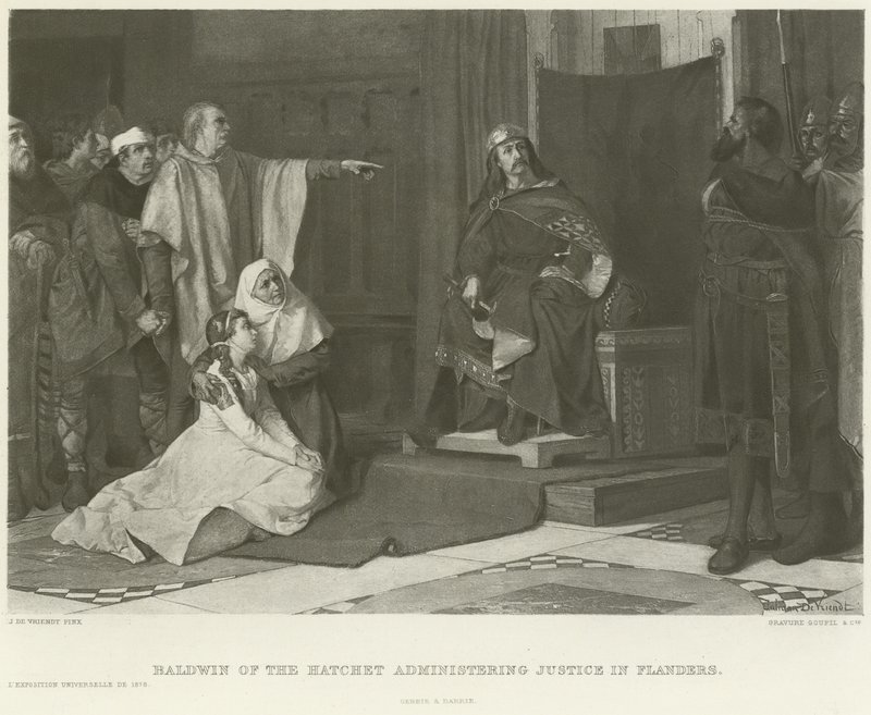 Baldwin of the Hatchet administering justice in Flanders by Juliaan de Vriendt