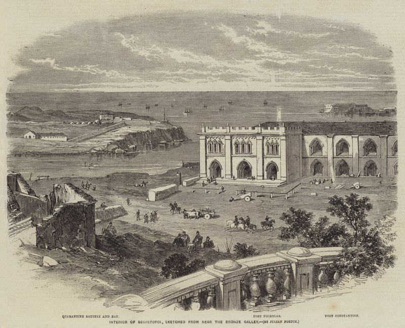 Interior of Sebastopol, sketched from near the Bronze Galley by Julian Portch