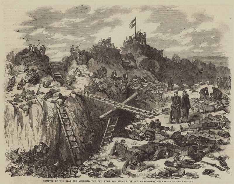 Removal of the Dead and Wounded the Day after the Assault on the Malakhoff by Julian Portch