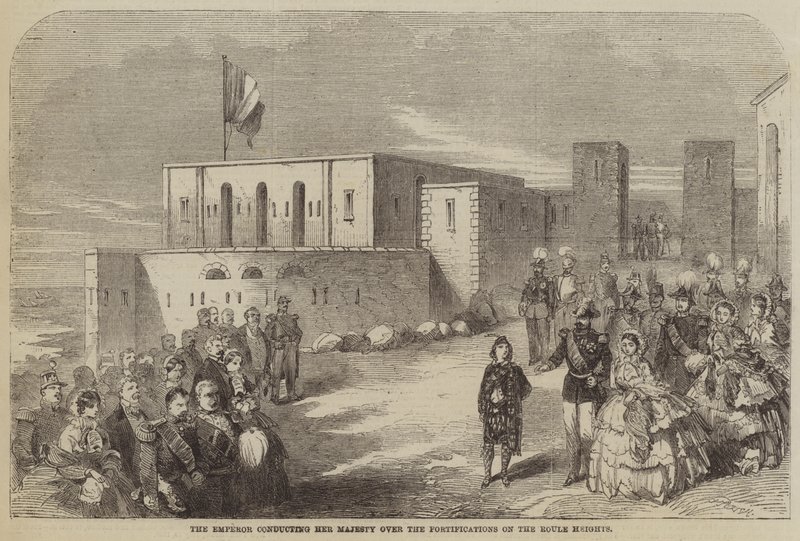 The Emperor Conducting Her Majesty Over the Fortifications on the Roule Heights by Julian Portch