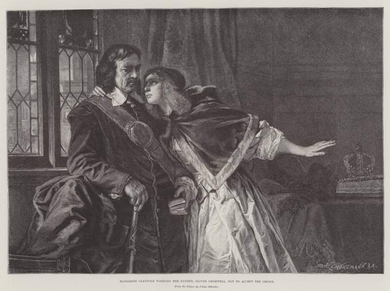 Elizabeth Claypole Warning Her Father, Oliver Cromwell, Not to Accept the Crown by Julius Friedrich Anton Schrader