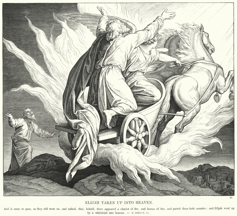 Elijah Taken up into Heaven (engraving) by Julius (after) Schnorr von Carolsfeld