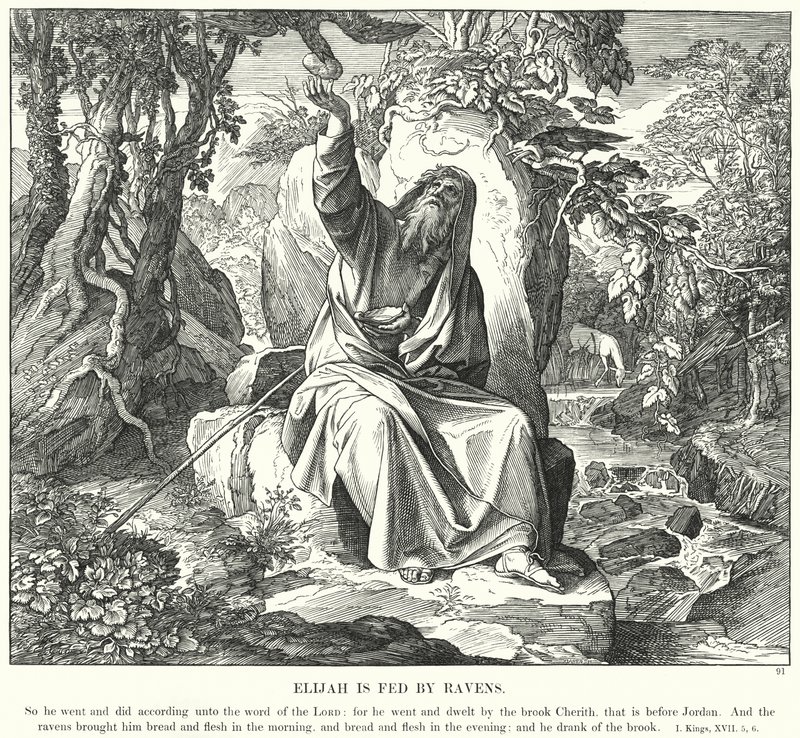 Elijah is Fed by Ravens by Julius (after) Schnorr von Carolsfeld
