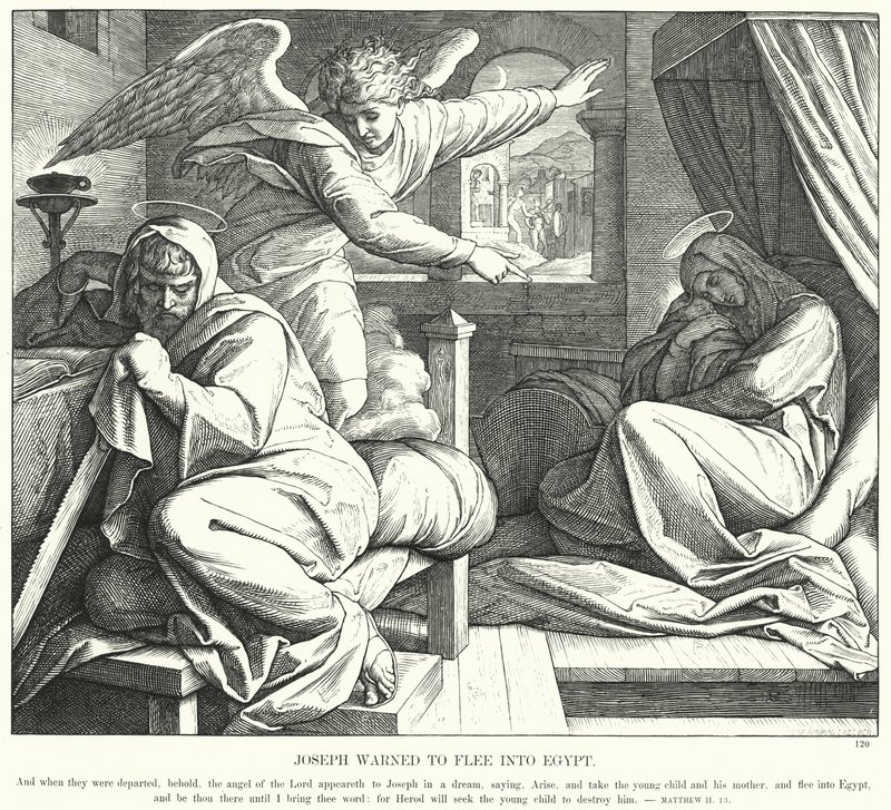 Joseph Warned to Flee into Egypt by Julius (after) Schnorr von Carolsfeld