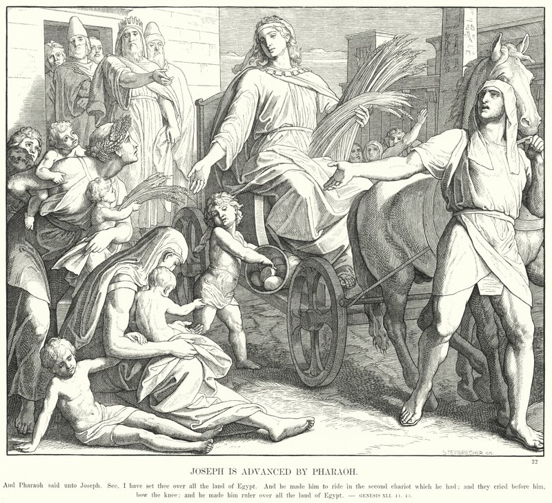 Joseph is Advanced by Pharaoh by Julius (after) Schnorr von Carolsfeld