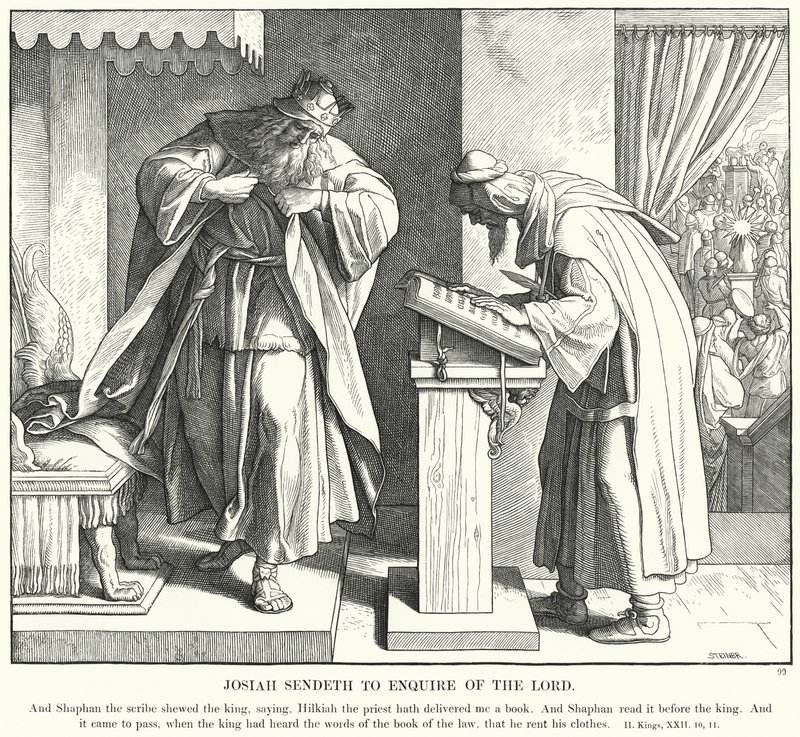 Josiah Sendeth to Enquire of the Lord by Julius (after) Schnorr von Carolsfeld