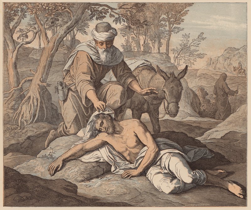 The Good Samaritan, St Luke, X, 33, 34 by Julius (after) Schnorr von Carolsfeld