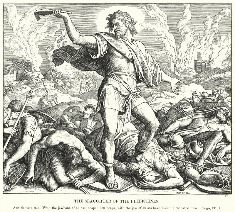 The Slaughter of the Philistines by Julius (after) Schnorr von Carolsfeld