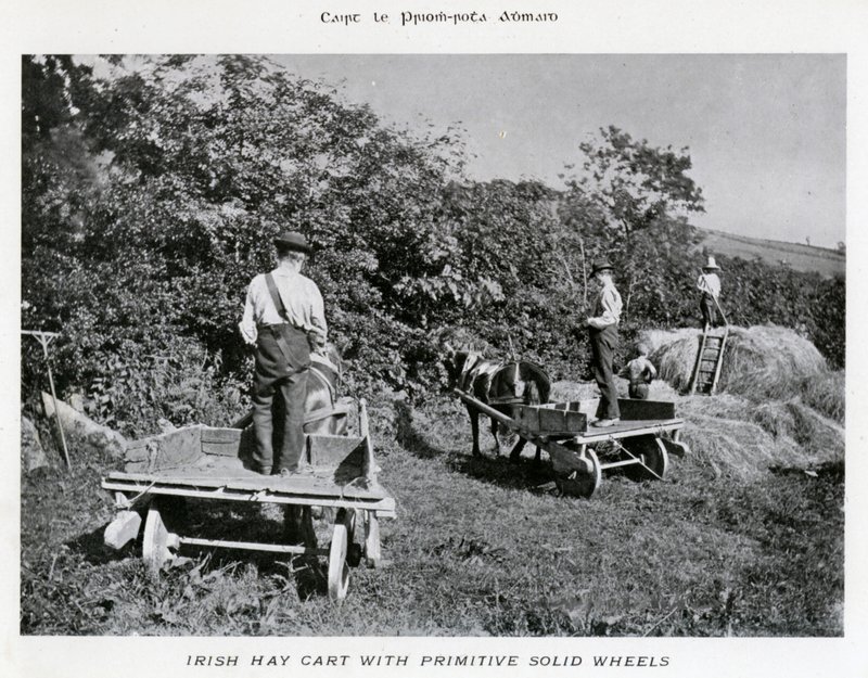 Irish Hay Cart with Primitive Solid Wheels by Karl Karlovich Piratsky