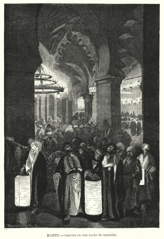 Evening prayers during Ramadan, Egypt by Karl Wilhelm Gentz