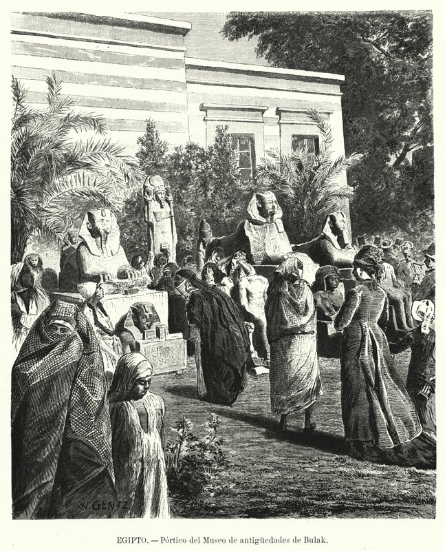 Portico of the Egyptian Museum of Antiquities, Bulaq, Cairo, Egypt by Karl Wilhelm Gentz