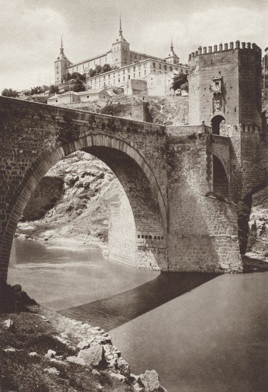 Toledo, Alcantara Bridge with the Alcazar in the Background by Kurt Hielscher