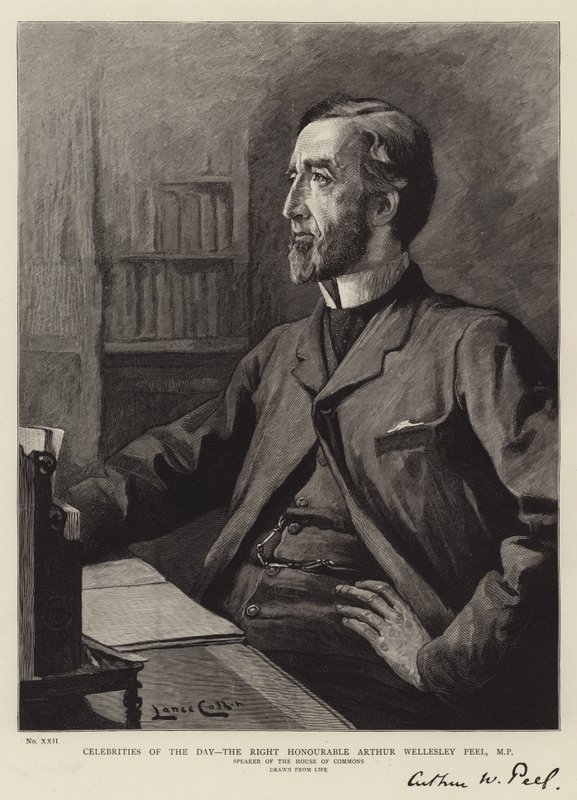 Celebrities of the Day, the Right Honourable Arthur Wellesley Peel, MP by Lance Calkin
