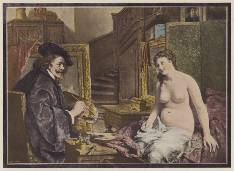 Rembrandt, Dutch Artist at Work in His Studio by Leon Brunin