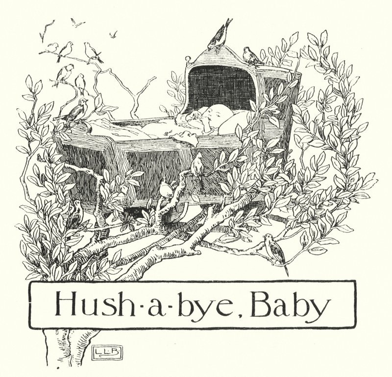 Hush-a-bye, baby, on the tree top (engraving) by Leonard Leslie Brooke